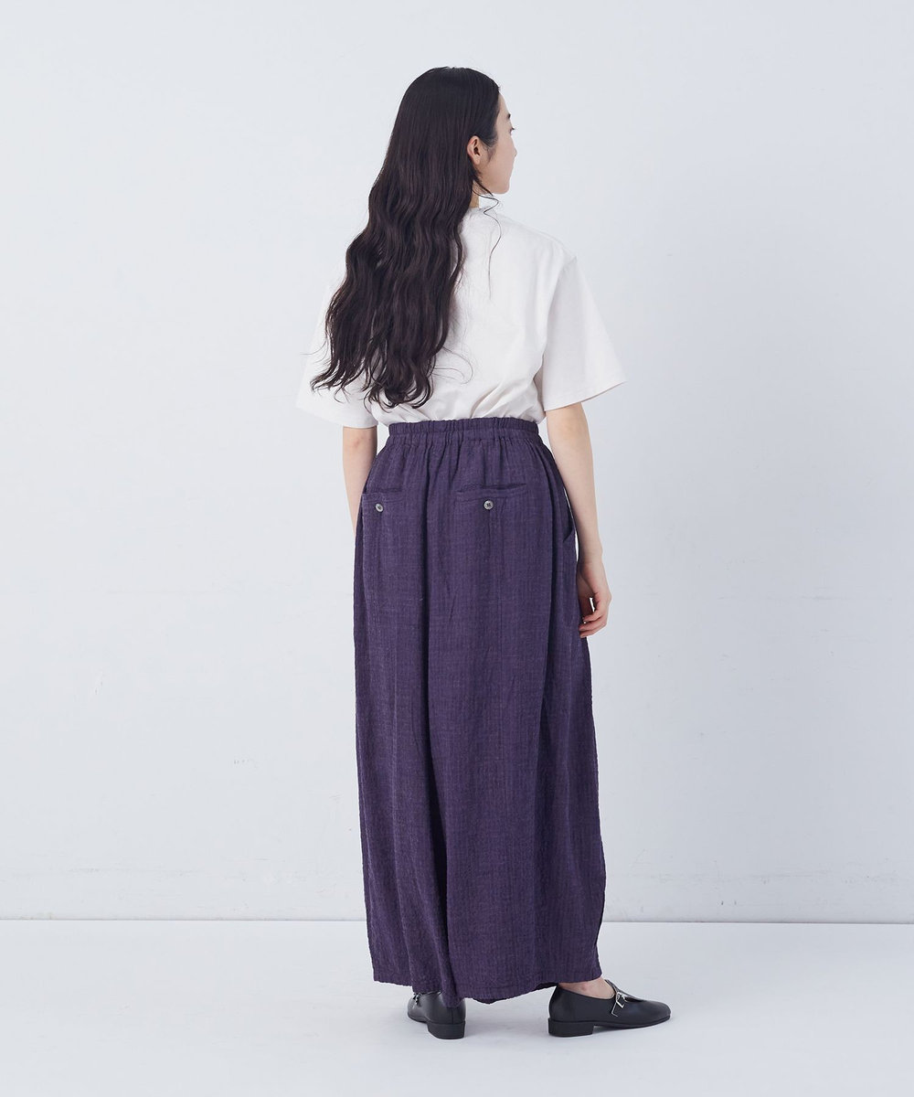 congés payés ADIEU TRISTESSE 【FAVE】シャーリングワイドロングサルエルパンツ ネイビー
