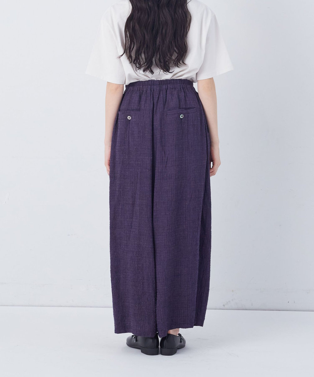 congés payés ADIEU TRISTESSE 【FAVE】シャーリングワイドロングサルエルパンツ ネイビー