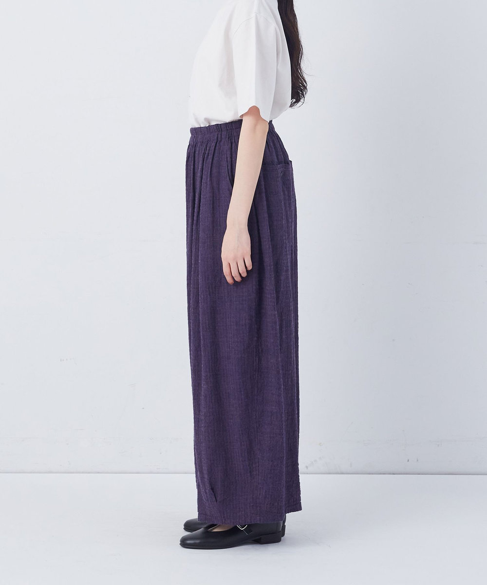 congés payés ADIEU TRISTESSE 【FAVE】シャーリングワイドロングサルエルパンツ ネイビー