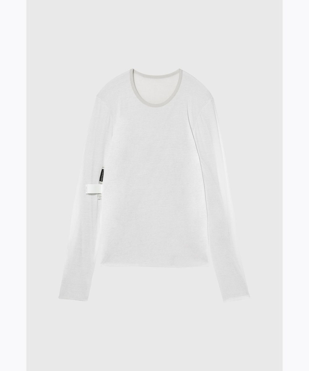 DÉPAREILLÉ SHEER STRETCH REVERSIBLE CREWNECK / シアーストレッチリバーシブルクルーネック グレイッシュベージュ