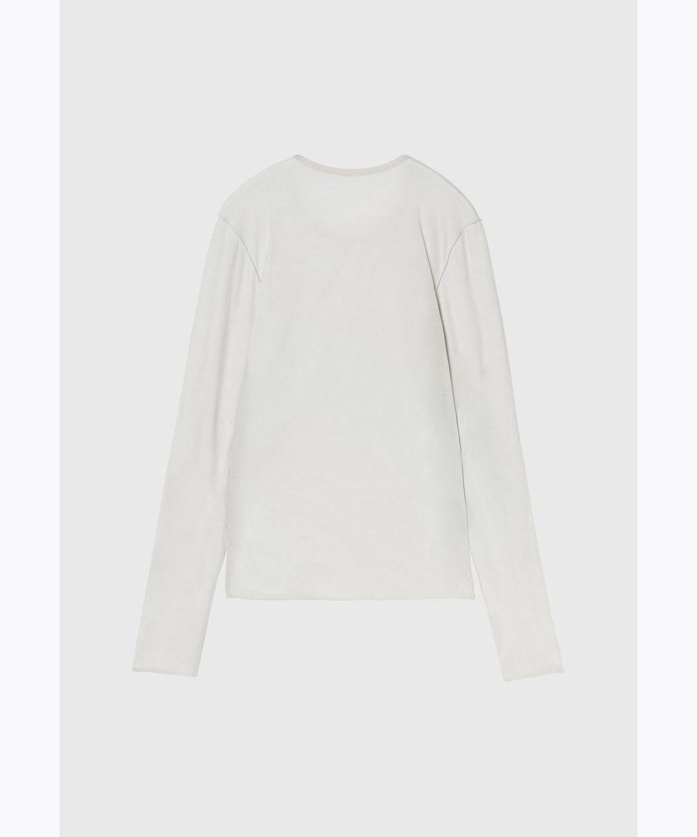 DÉPAREILLÉ SHEER STRETCH REVERSIBLE CREWNECK / シアーストレッチリバーシブルクルーネック グレイッシュベージュ
