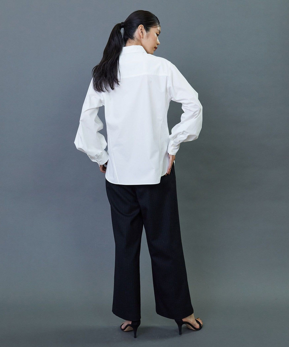 L'EQUIPE COUTURIER 80/2GVブロックスボリュームスリーブシャツ ホワイト