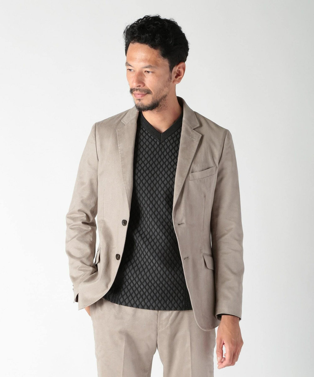 MEN'S BIGI コマスエードストレッチジャケット（セットアップ対応） グレー