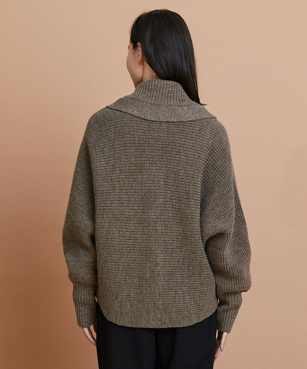 L'EQUIPE GREEN ナチュラルカラーウールハーフジャケット ブラウン