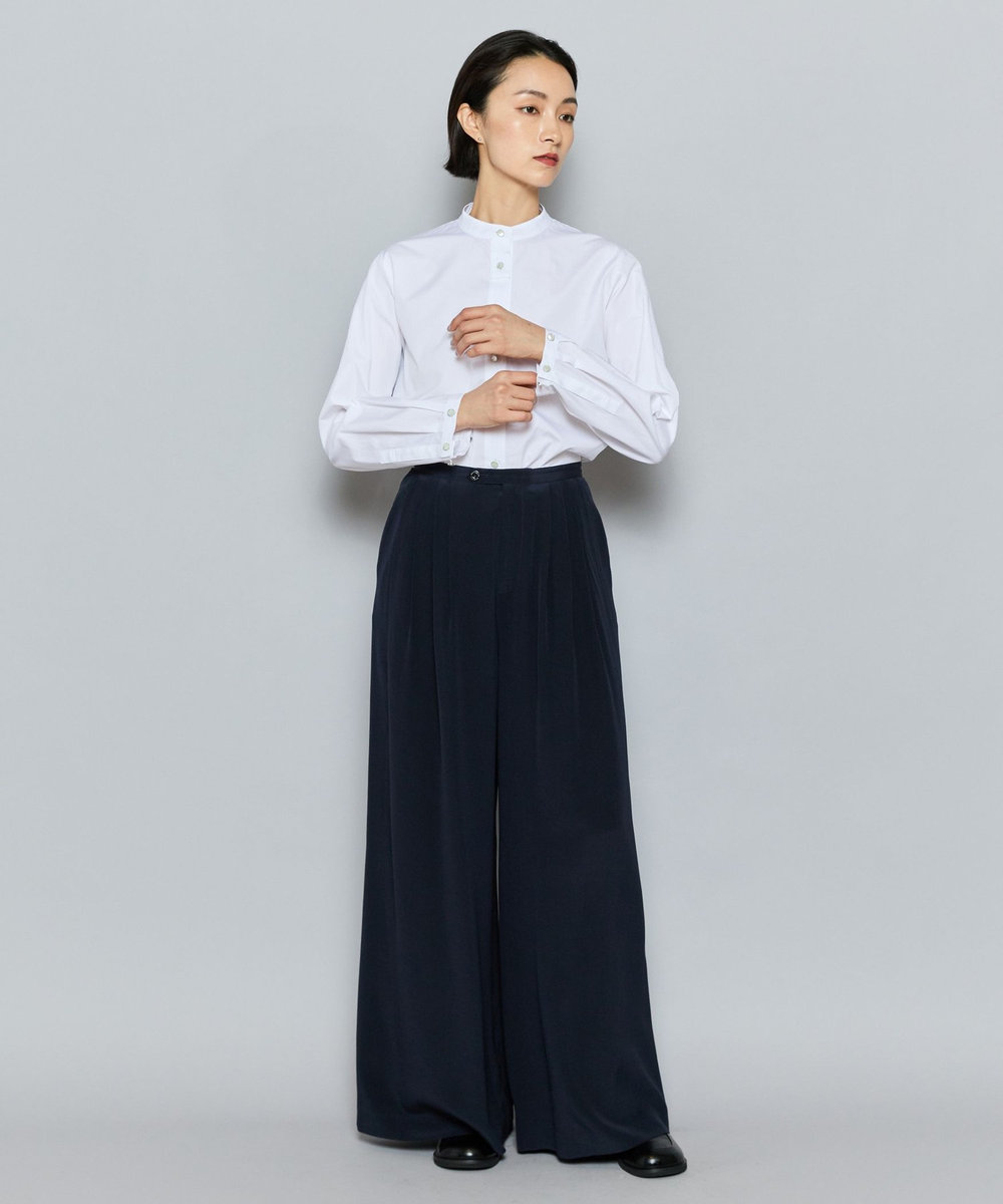 L'EQUIPE COUTURIER シルクデシンパンツ ダークネイビー