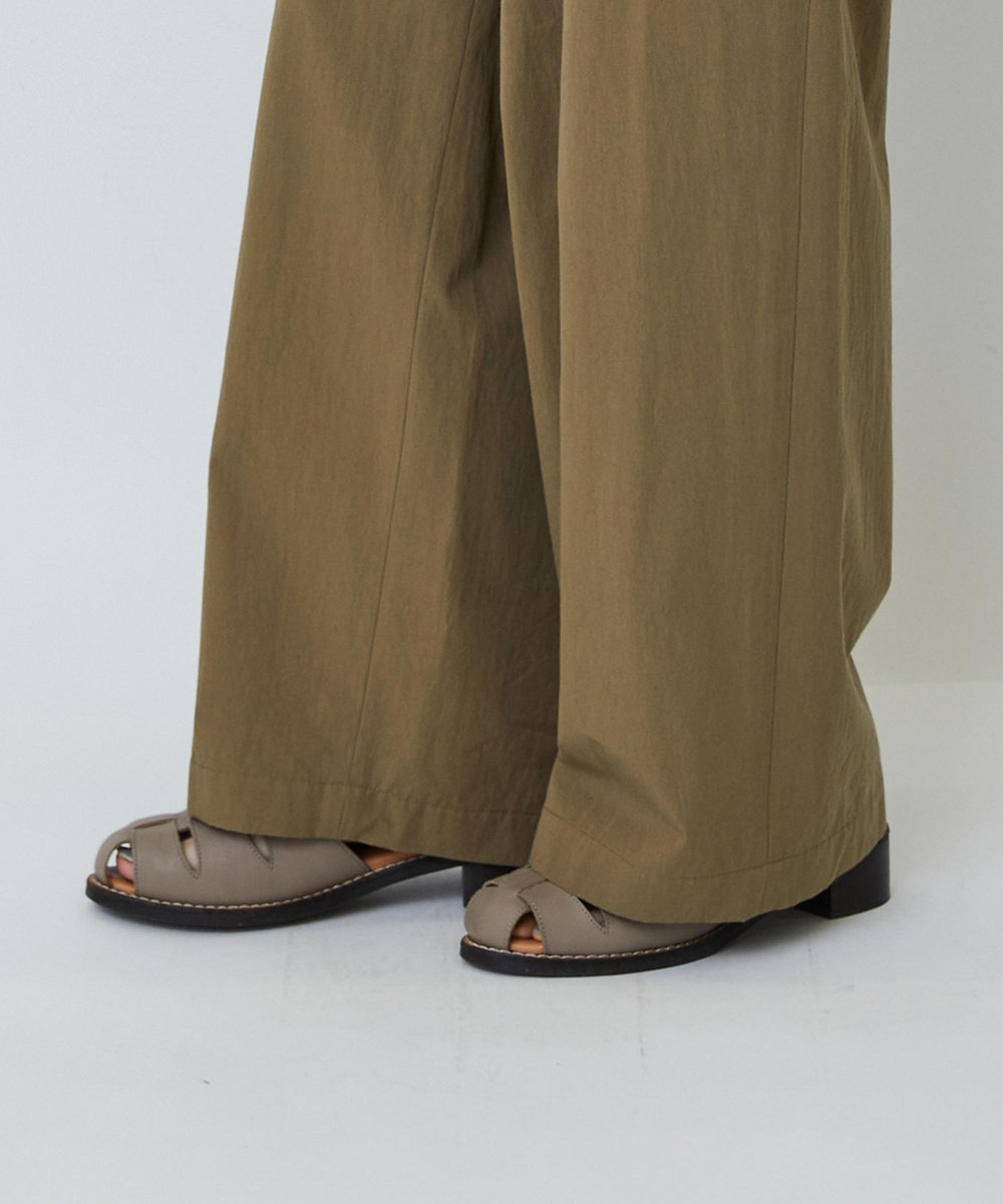 LOISIR 【MTサイズ有り】コットンダンプワイドパンツ カーキ