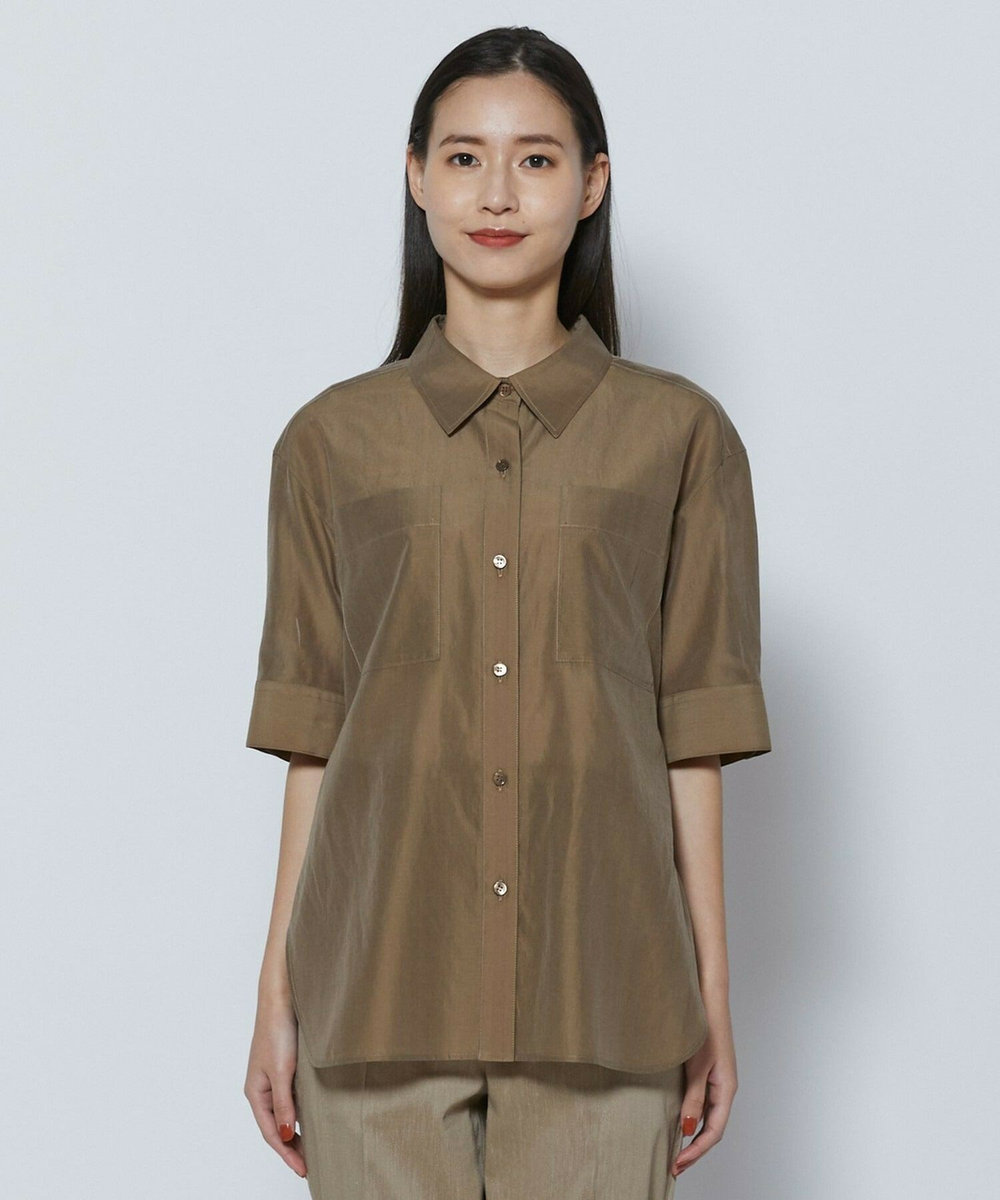 L'EQUIPE COUTURIER C/SEオーガンジーシャツ モカ