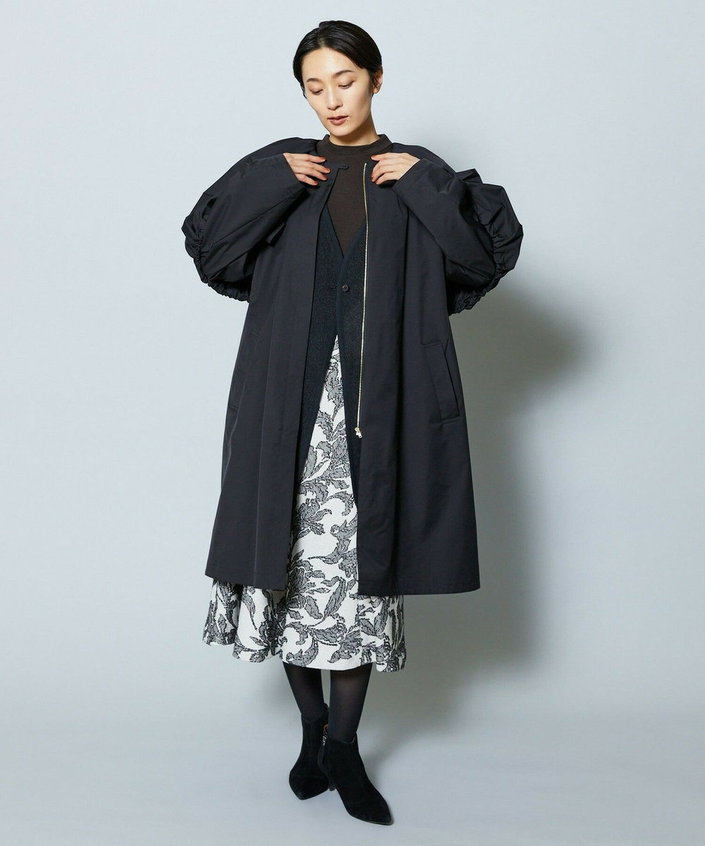 MOGA Collection MOGA Collection ポリエステルロングサテンコート ブラック