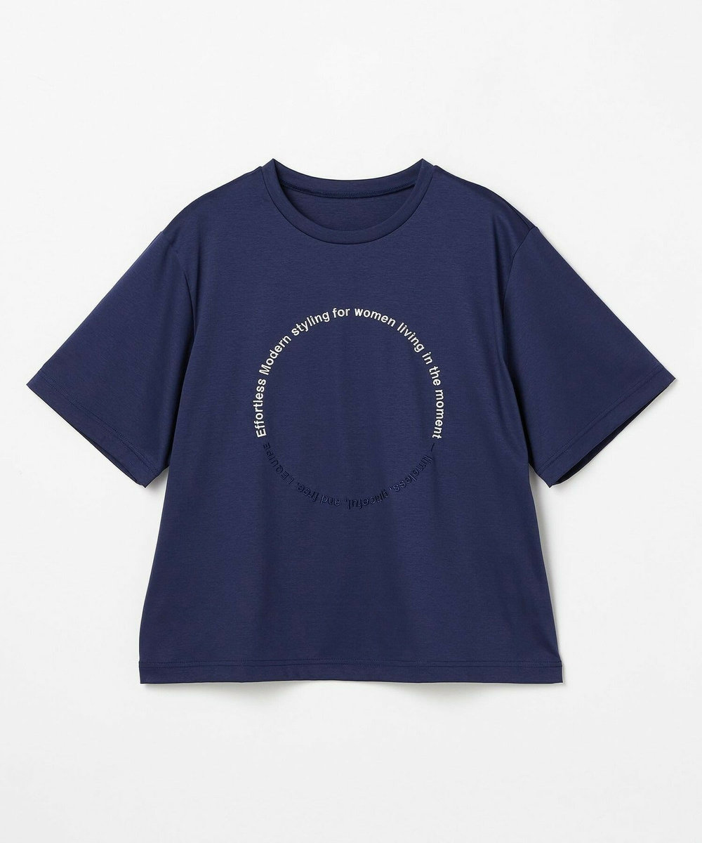 L'EQUIPE サークル刺繍Tシャツ ブルー