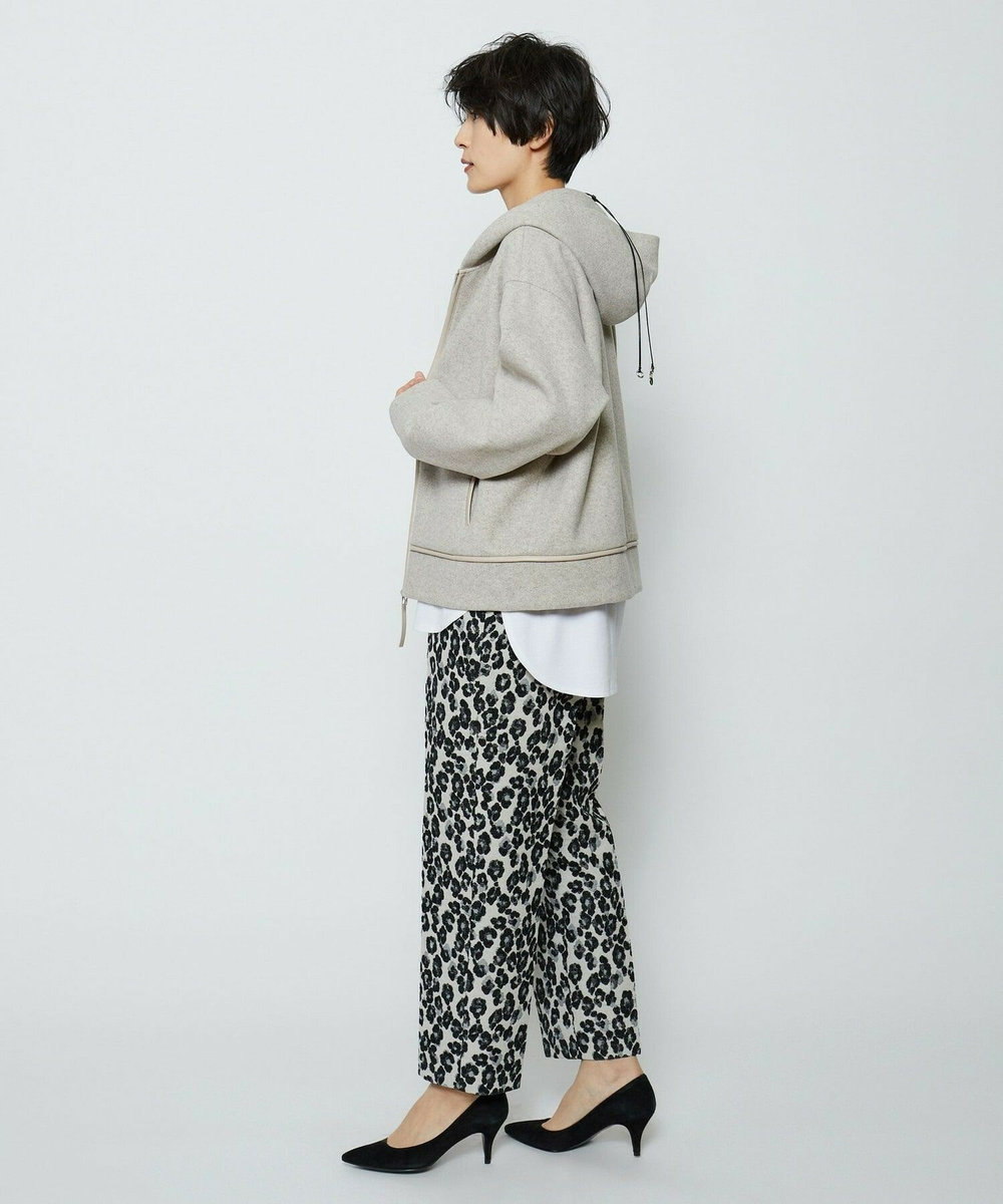feerique feerique 　レオパードジャガードテーパードパンツ オフホワイト
