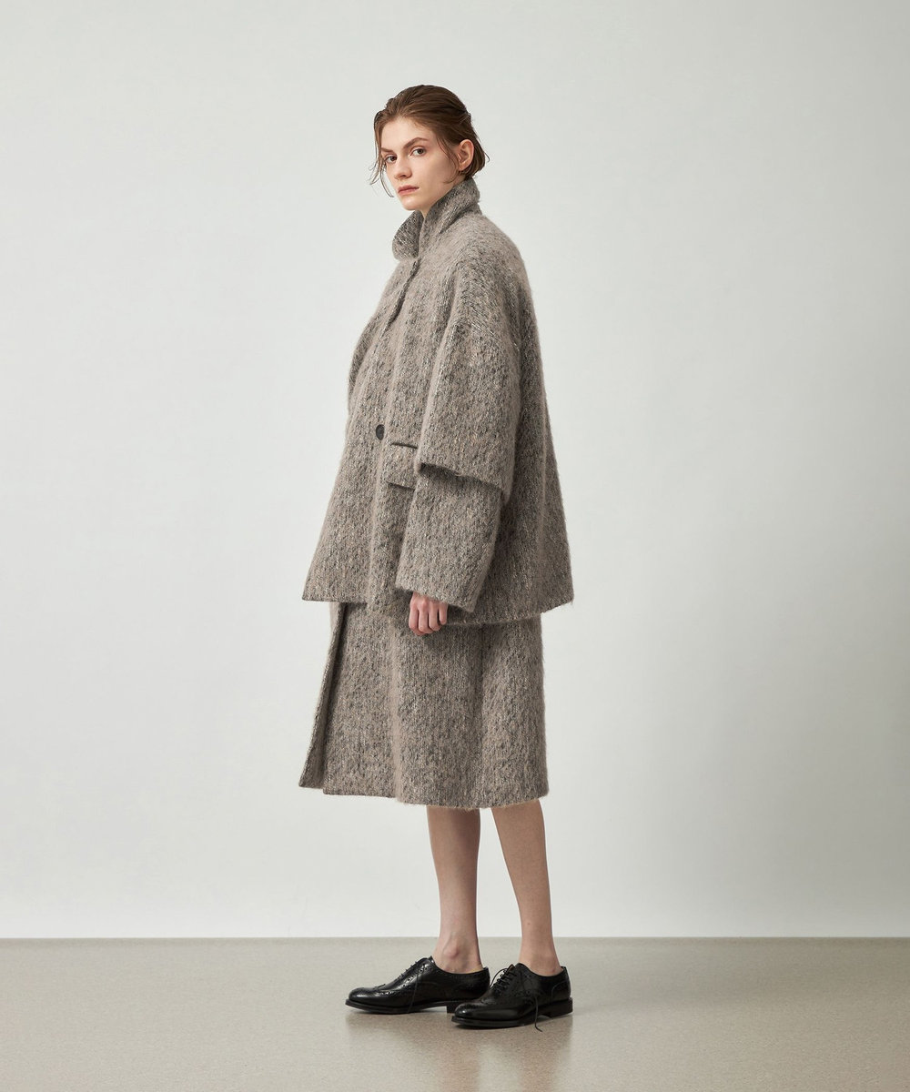 DÉPAREILLÉ SHAGGY PONCHO GILET / シャギーポンチョジレ ベージュ
