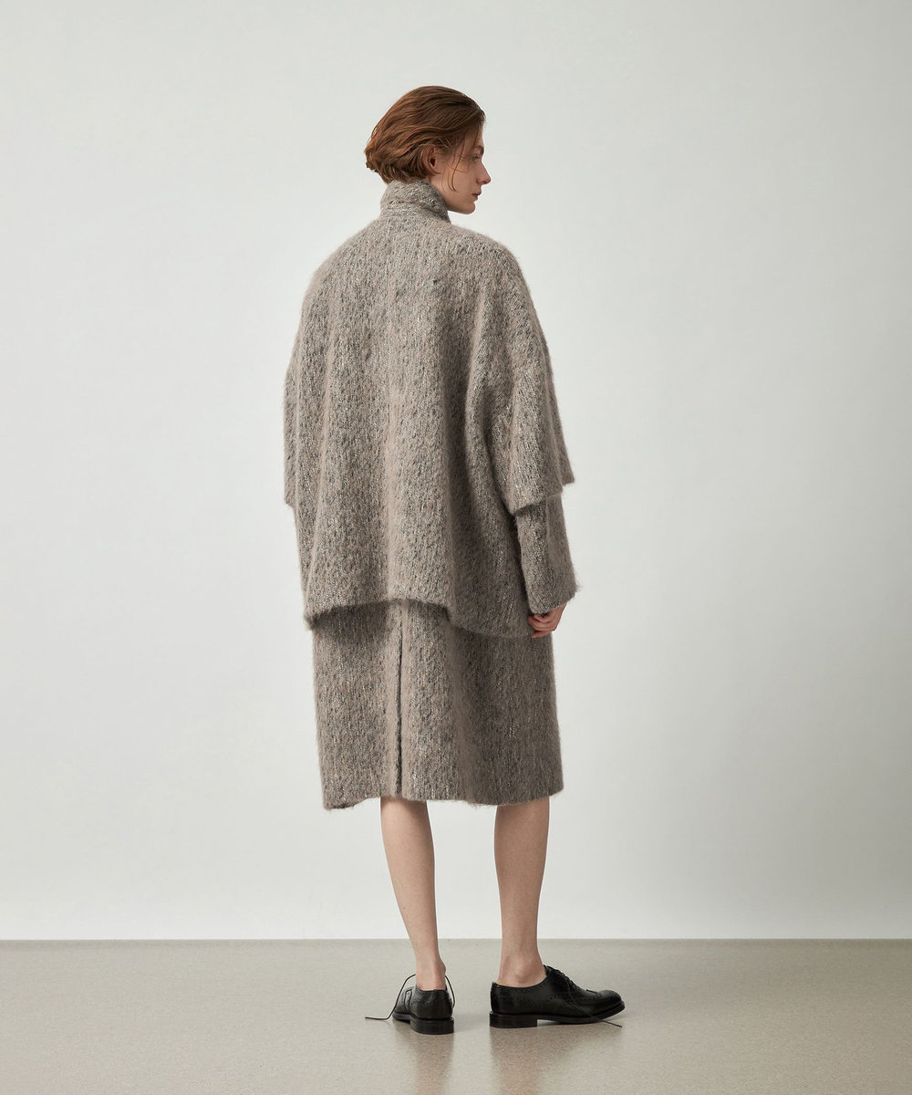 DÉPAREILLÉ SHAGGY PONCHO GILET / シャギーポンチョジレ ベージュ