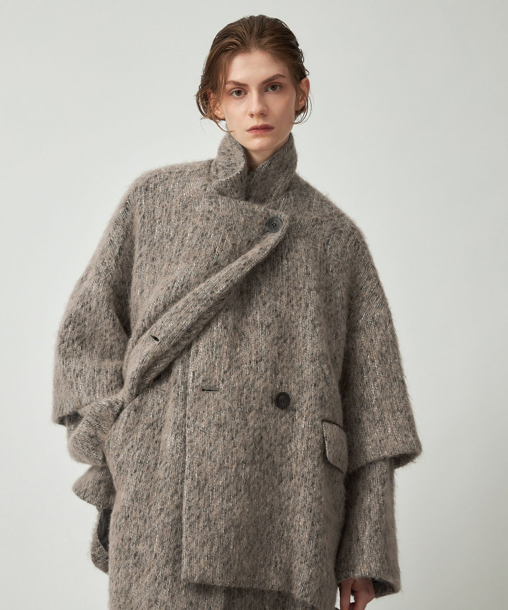 DÉPAREILLÉ SHAGGY PONCHO GILET / シャギーポンチョジレ ベージュ