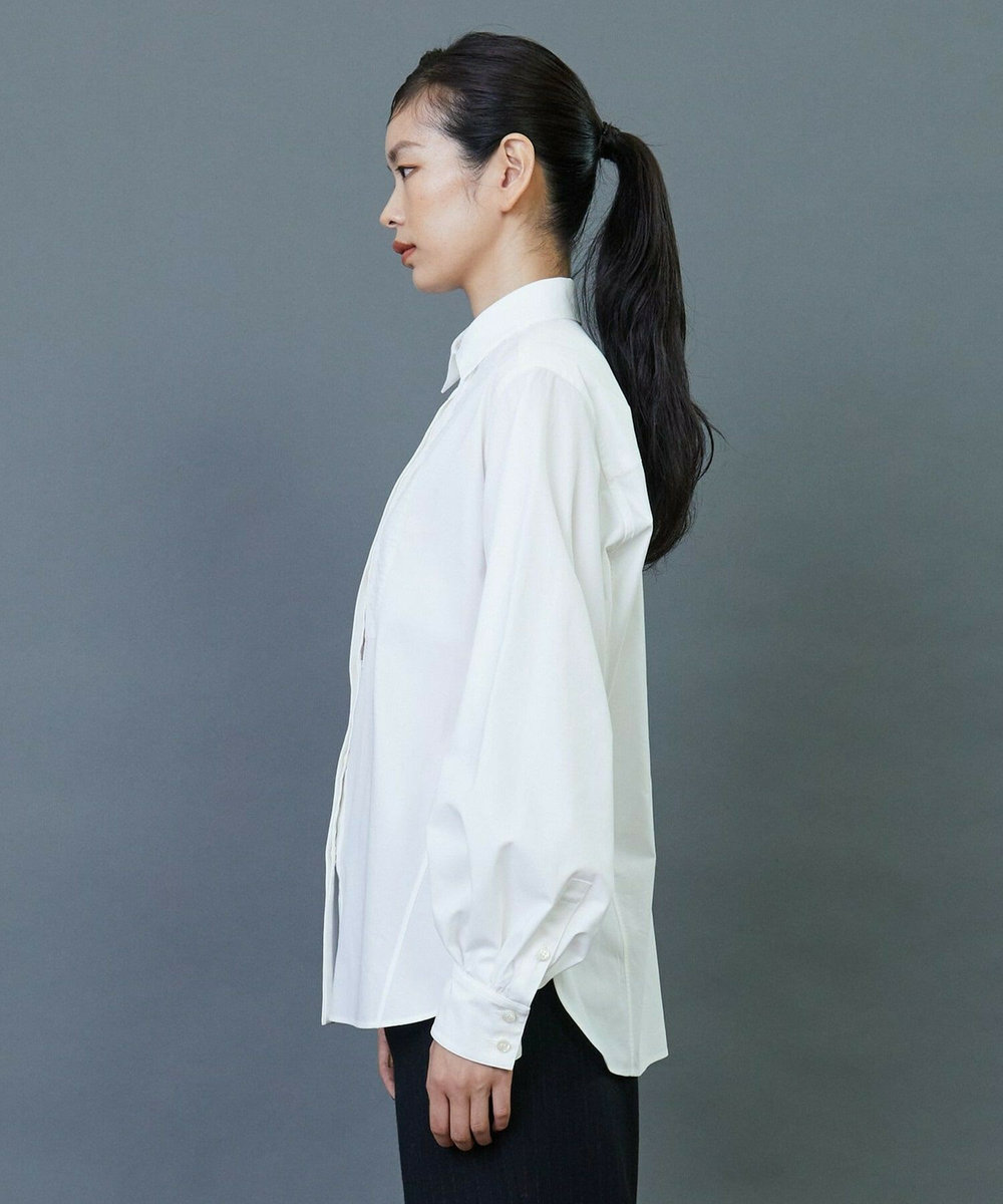 L'EQUIPE COUTURIER 80/2GVブロックスボリュームスリーブシャツ ホワイト