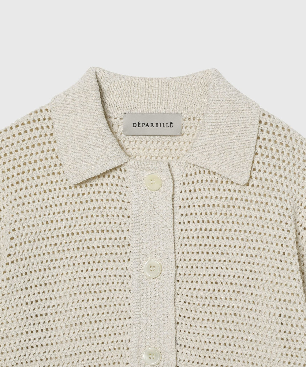 DÉPAREILLÉ MIX POLO CARDIGAN / ミックスポロカーディガン ベージュ