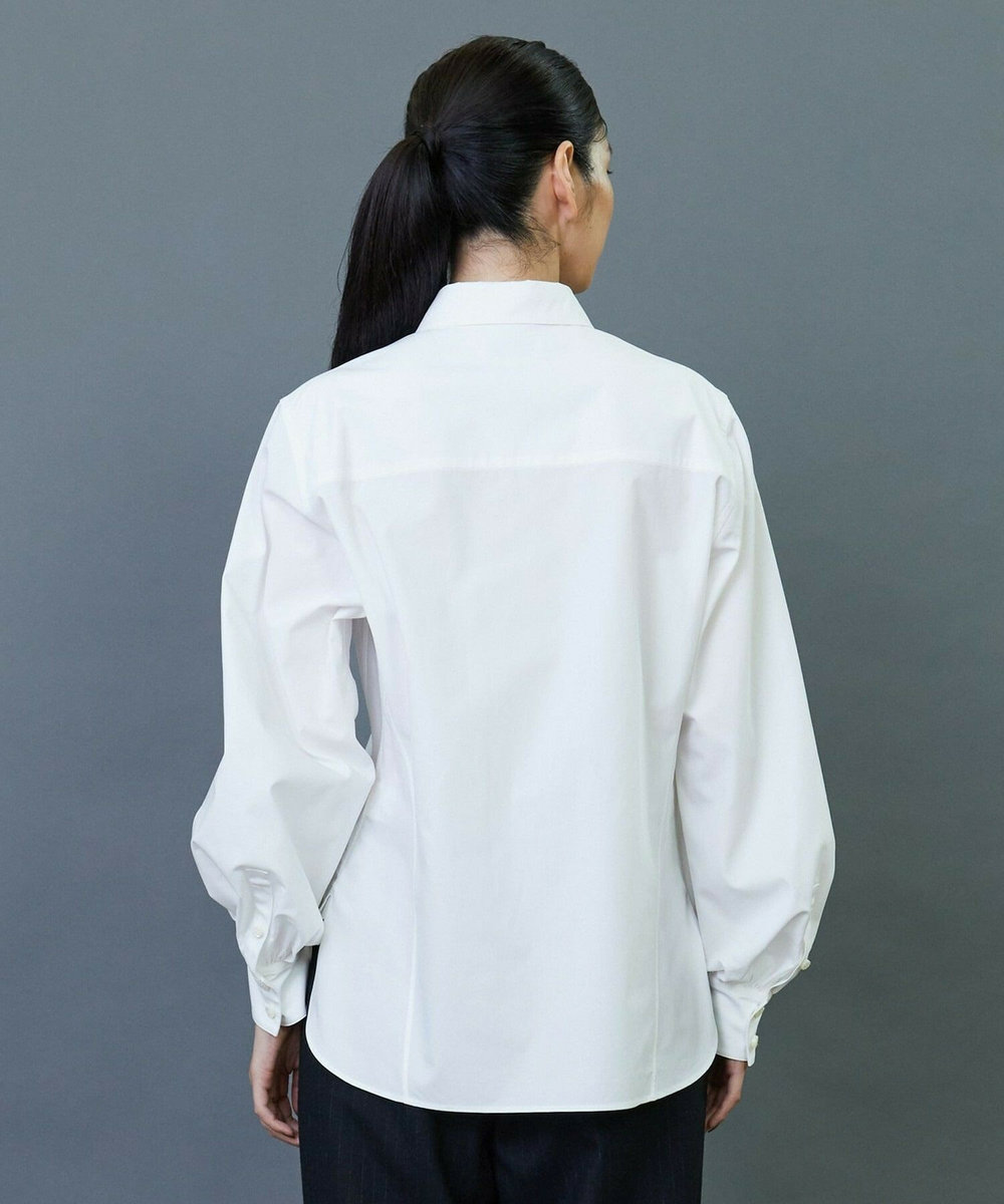 L'EQUIPE COUTURIER 80/2GVブロックスボリュームスリーブシャツ ホワイト