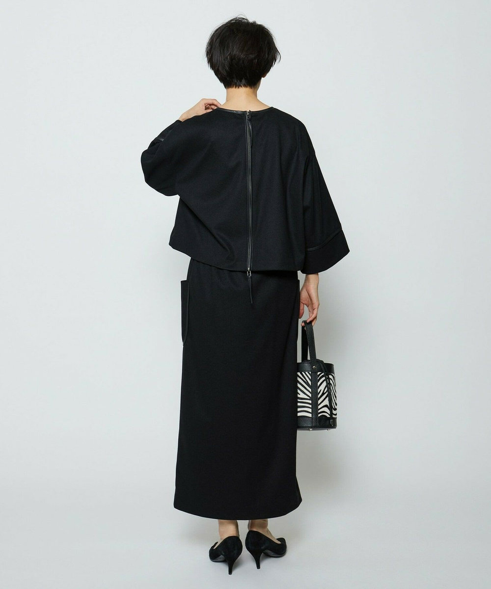 feerique feerique 　フェイクレザーパイピングタイトスカート ブラック