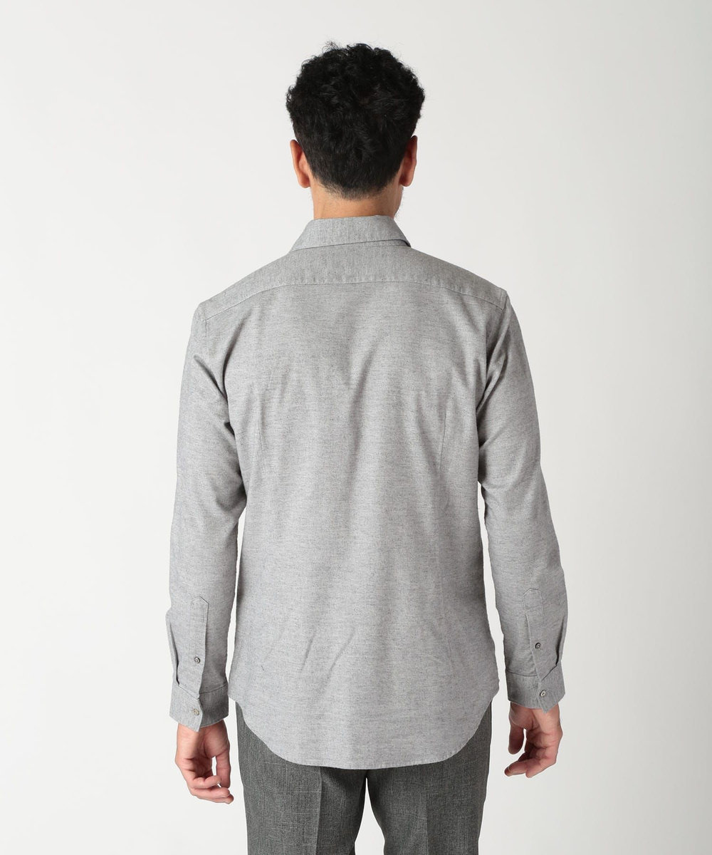 MEN'S BIGI フランネルフレンチフロントカジュアルシャツ グレー
