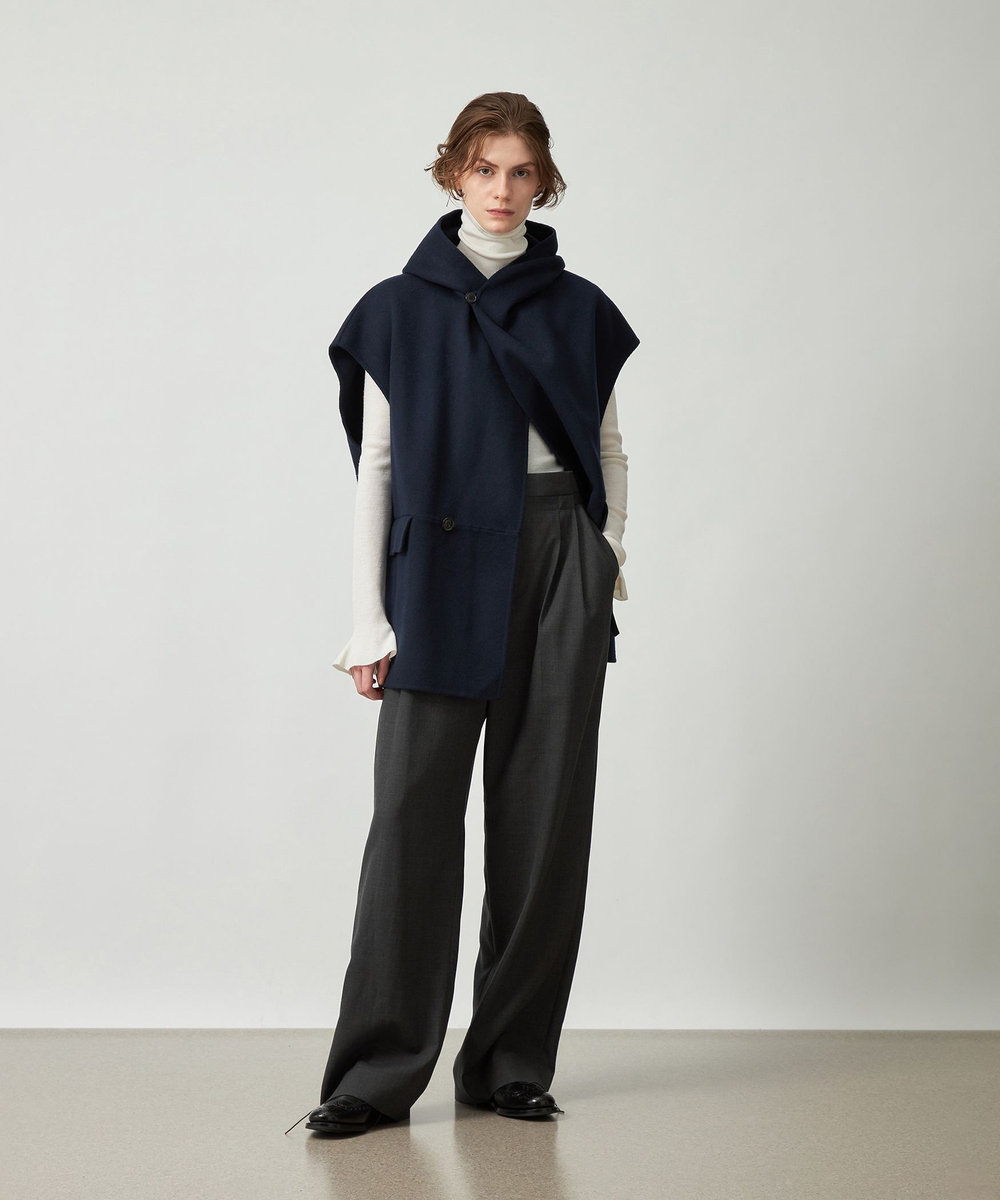 DÉPAREILLÉ WASHABLE WOOL WAIST BELT PANTS / ウォッシャブルウールウエストベルトパンツ チャコールグレー