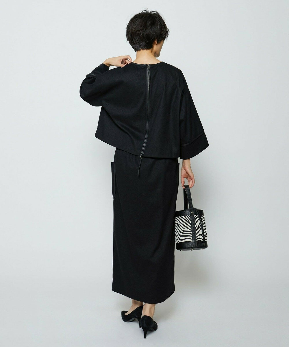 feerique feerique 　フェイクレザーパイピングタイトスカート ブラック