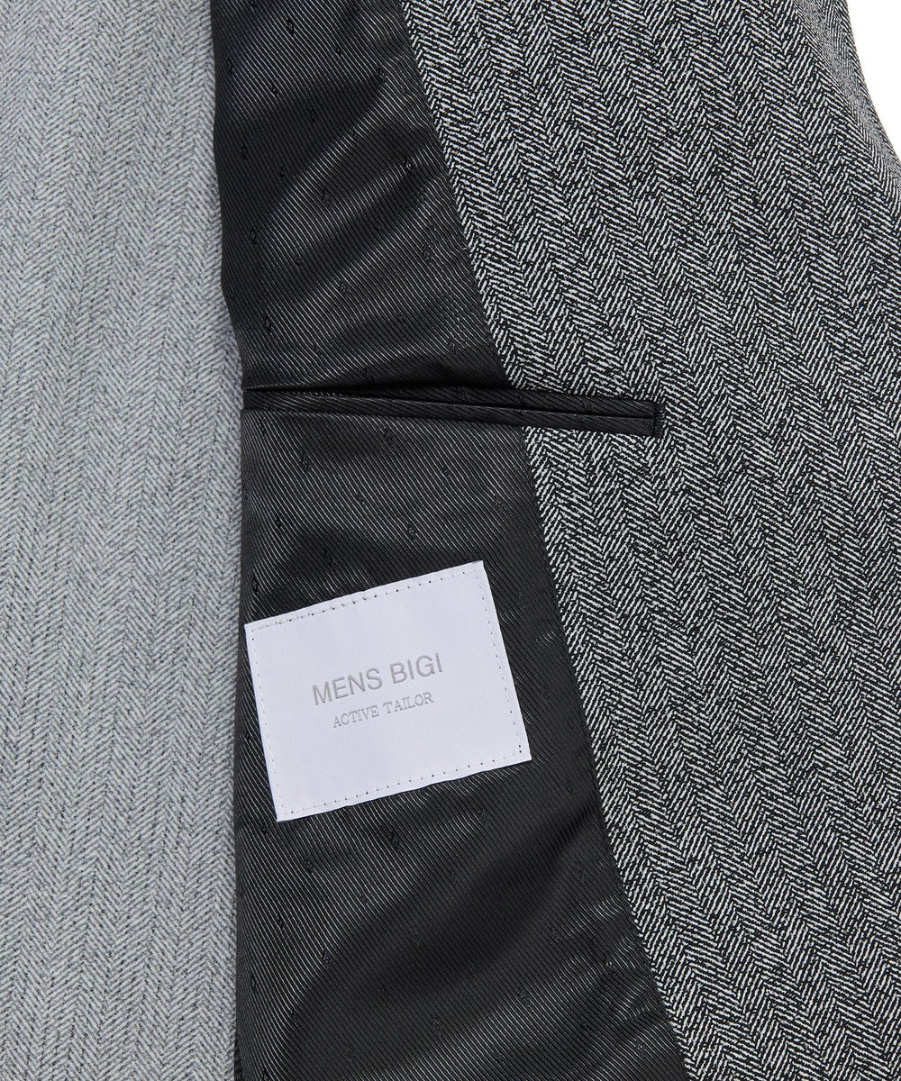 MEN'S BIGI 【ACTIVE TAILOR】Dot Air ヘリンボーン×千鳥格子/デニム柄 セットアップジャケット＜通気性/吸水速乾/ストレッチ＞ ブラック系その他