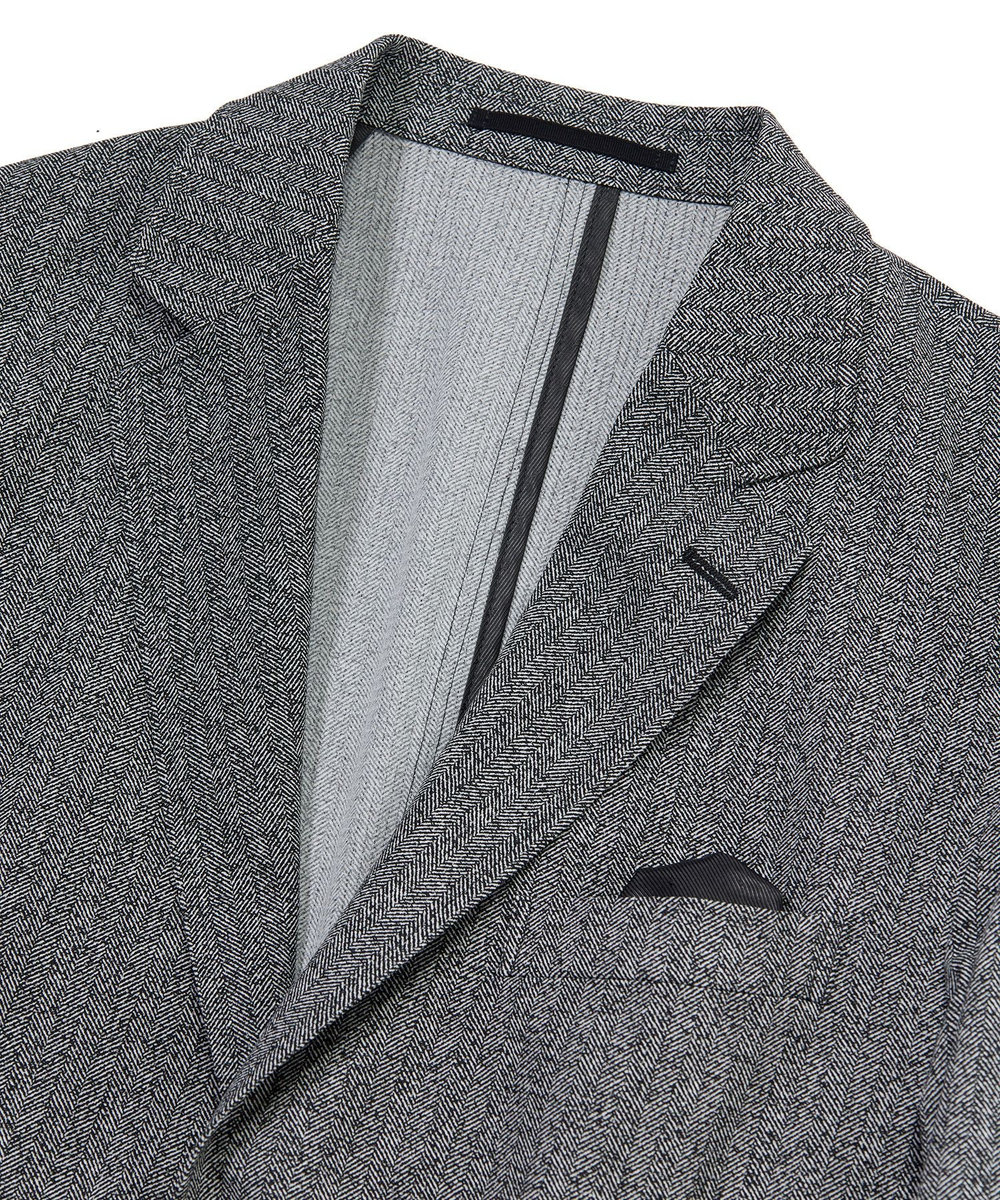 MEN'S BIGI 【ACTIVE TAILOR】Dot Air ヘリンボーン×千鳥格子/デニム柄 セットアップジャケット＜通気性/吸水速乾/ストレッチ＞ ブラック系その他