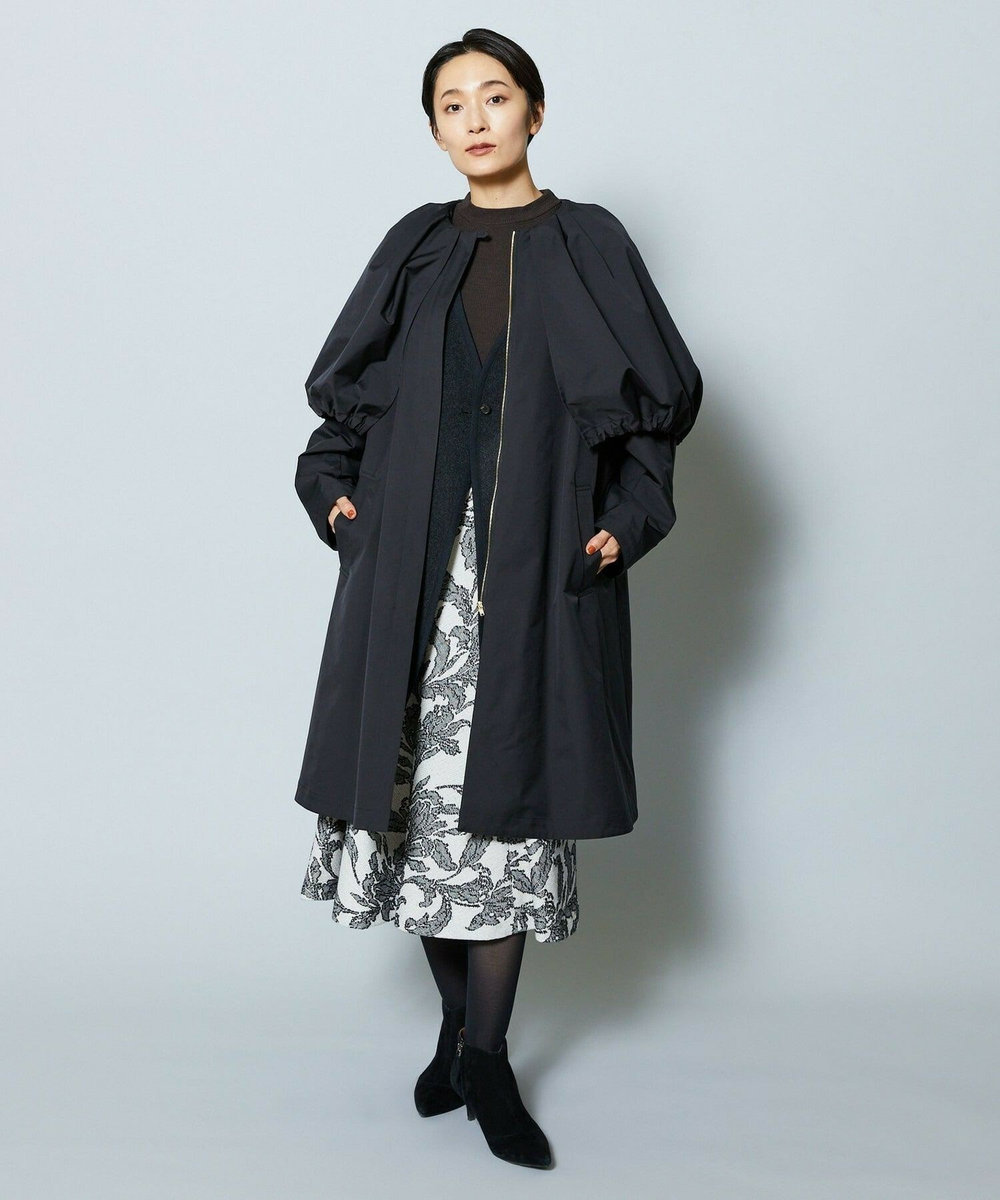 MOGA Collection MOGA Collection ポリエステルロングサテンコート ブラック