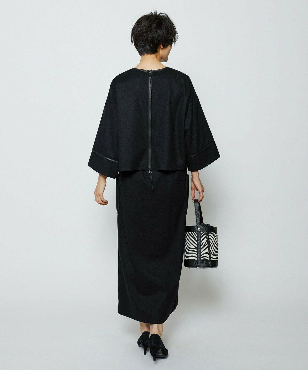 feerique feerique 　フェイクレザーパイピングタイトスカート ブラック