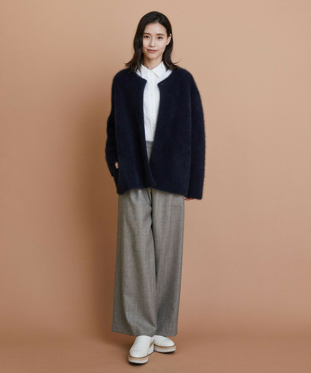 L'EQUIPE Lサイズ（大きいサイズ） 【大きいサイズ】ヘリンボーンサキソニーパンツ グレー