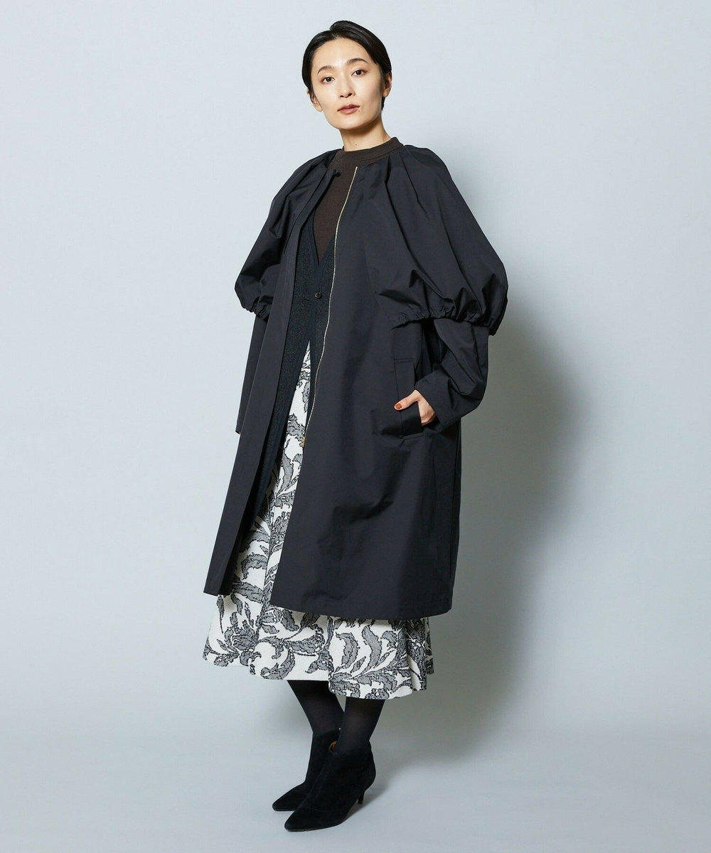 MOGA Collection MOGA Collection ポリエステルロングサテンコート ブラック