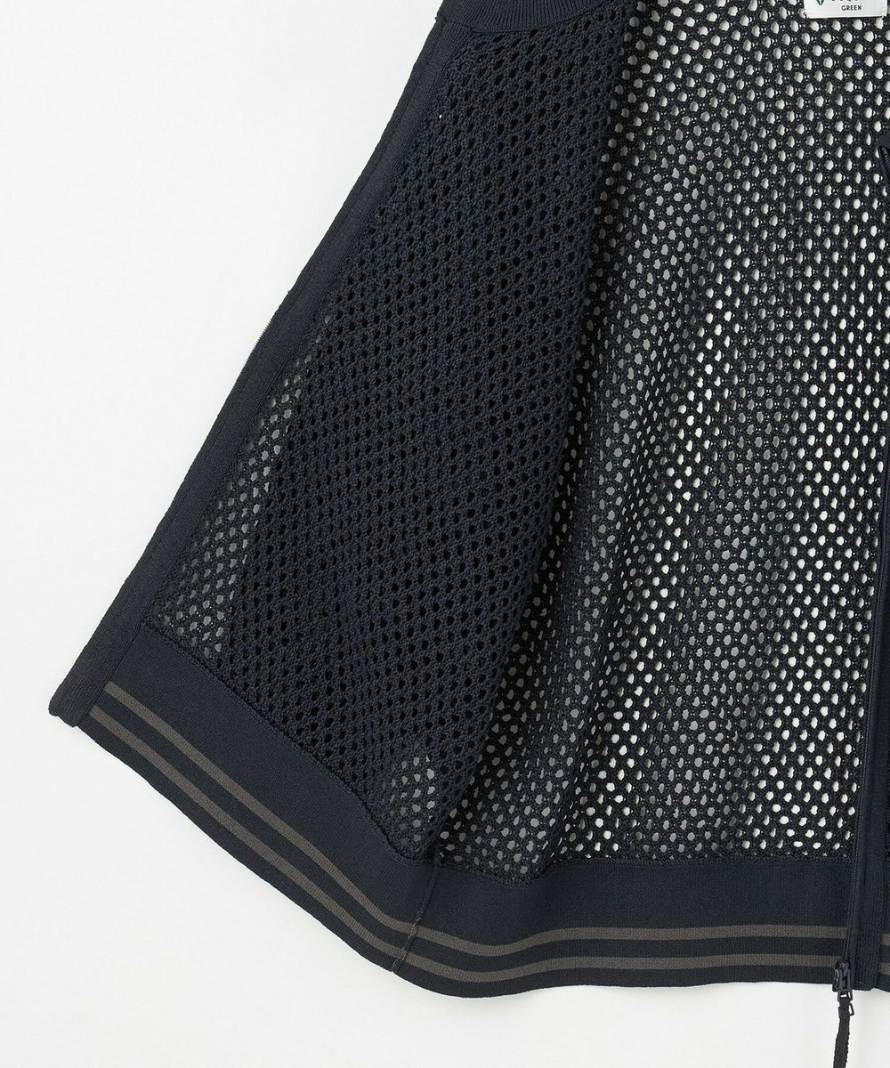 L'EQUIPE GREEN 和紙メッシュショートブルゾン ネイビー