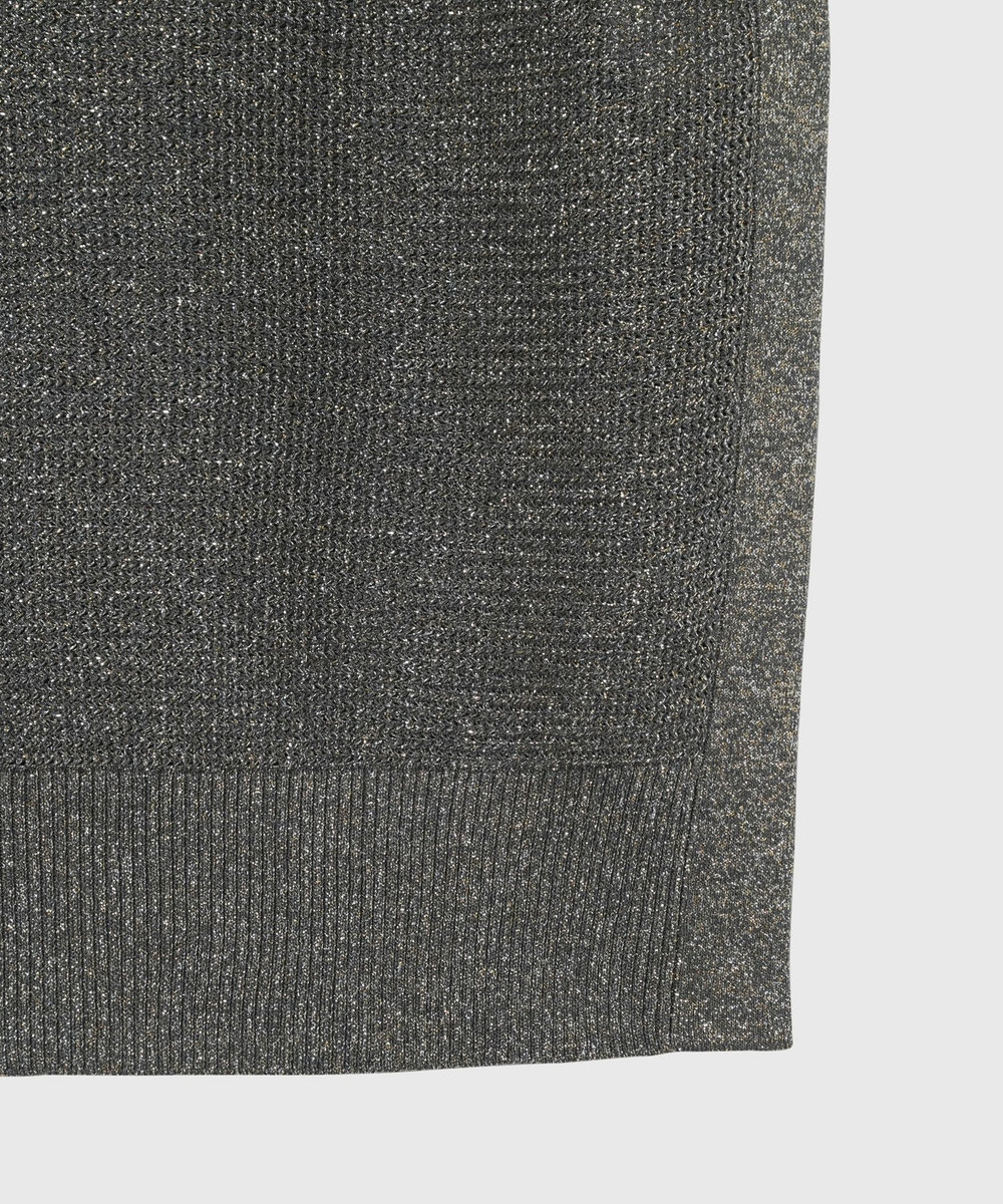 DÉPAREILLÉ VISCOSE LAME SLEEVELESS TOPS / ヴィスコースラメスリーブレストップス グレー