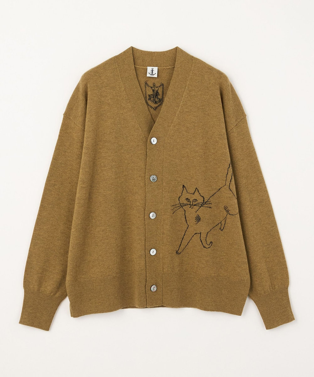 LOISIR 【EC限定・アーティストコラボ】LOISIR×TORANEKOBONBONインターシャニットカーディガン マスタード