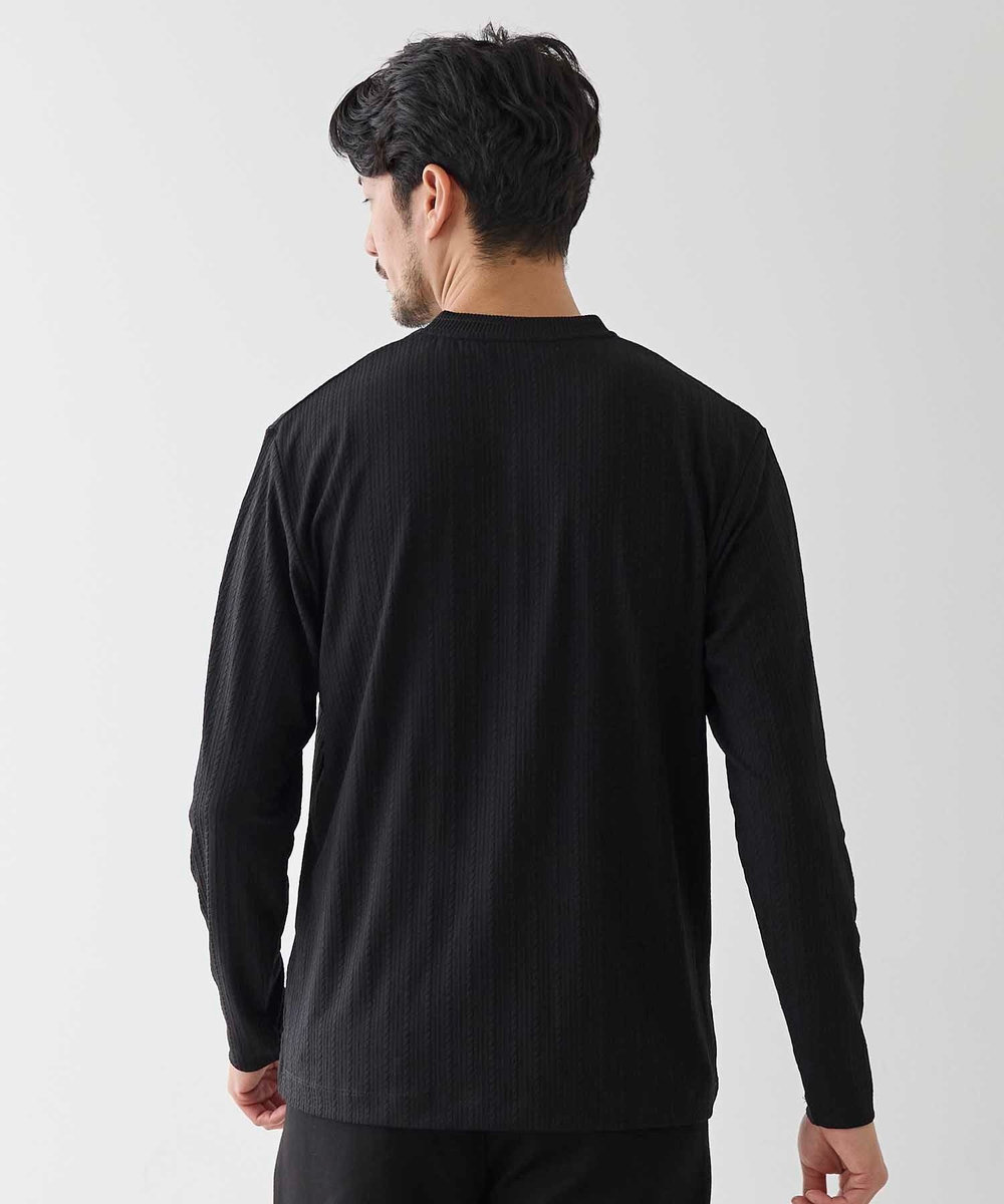 UNION STATION リンクスジャガード　リブニットソーTシャツ ブラック