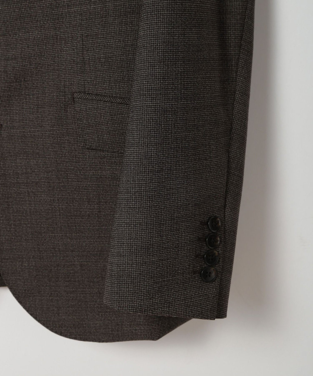 MEN'S BIGI ウールメランジ千鳥格子スーツ＜セットアップ＞ ブラウン