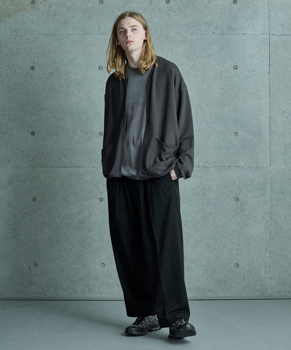 MEN'S BIGI ムラ染めプリントルーズフィットTEE グレー