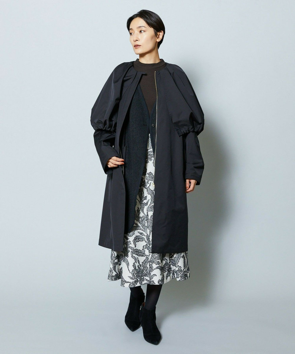 MOGA Collection MOGA Collection ポリエステルロングサテンコート ブラック