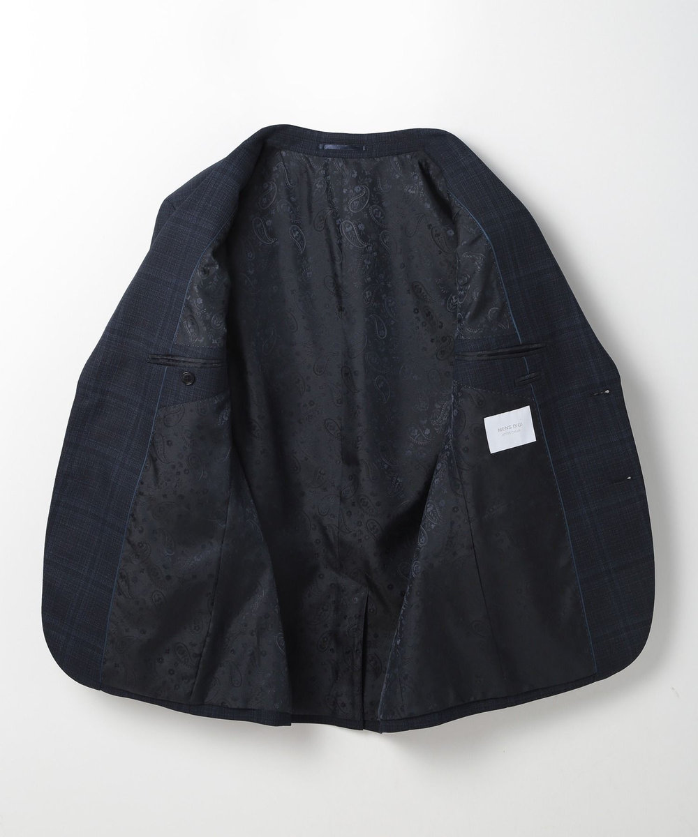 MEN'S BIGI 【ACTIVE TAILOR】ホップサックチェックジャケット ネイビー