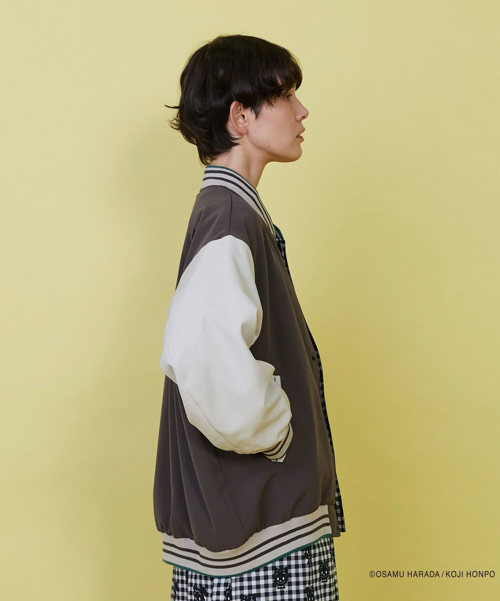 FRAPBOIS OSAMU GOODS レタードジャケット チャコールグレー
