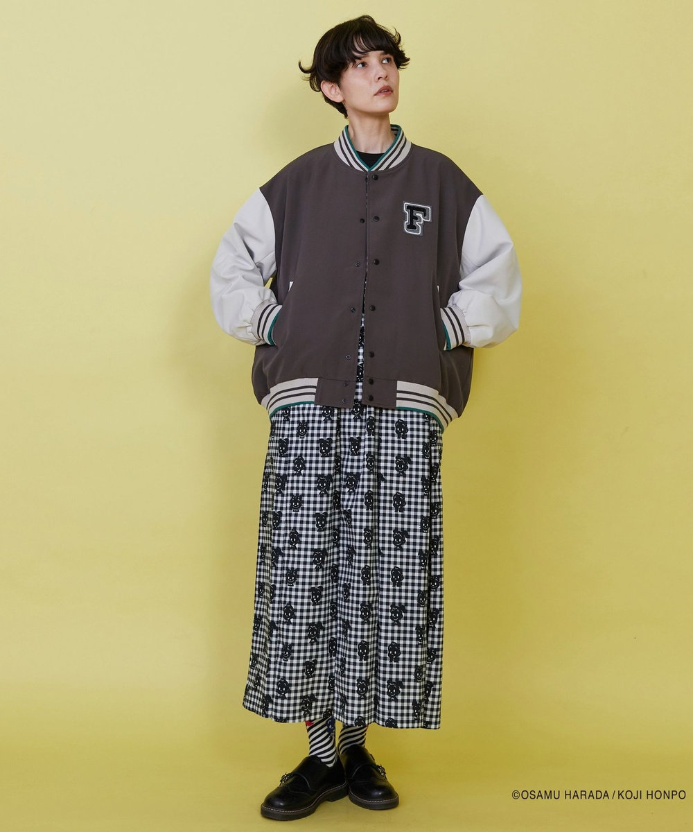 FRAPBOIS OSAMU GOODS レタードジャケット チャコールグレー
