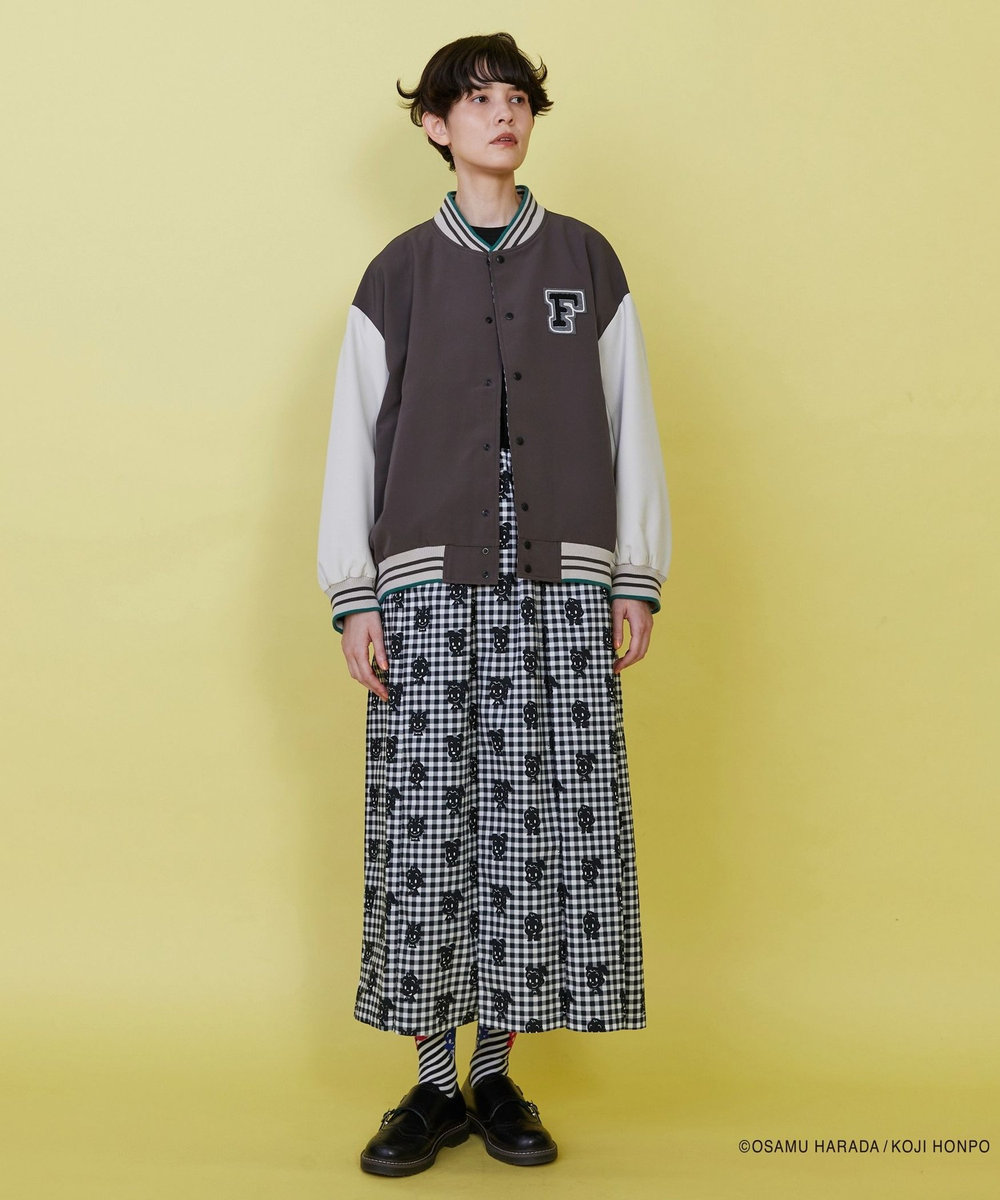 FRAPBOIS OSAMU GOODS レタードジャケット チャコールグレー
