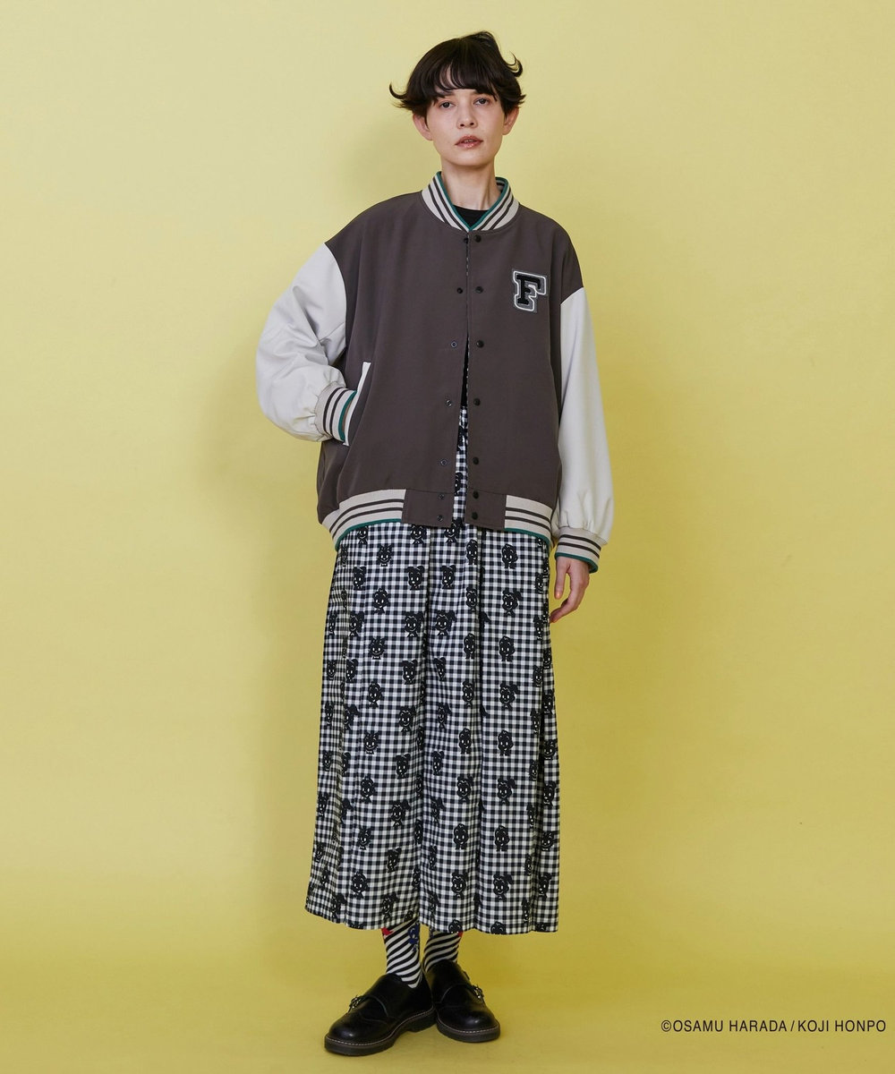 FRAPBOIS OSAMU GOODS レタードジャケット チャコールグレー