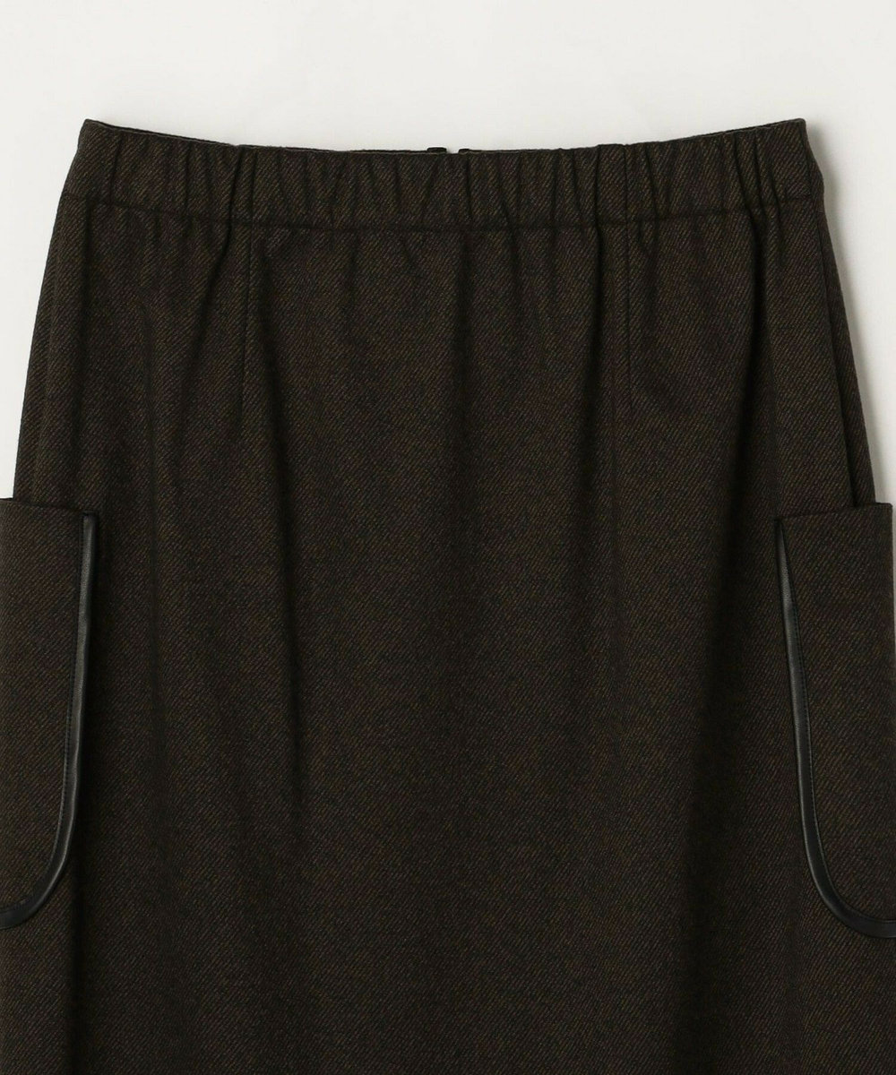 feerique feerique 　フェイクレザーパイピングタイトスカート ダークブラウン