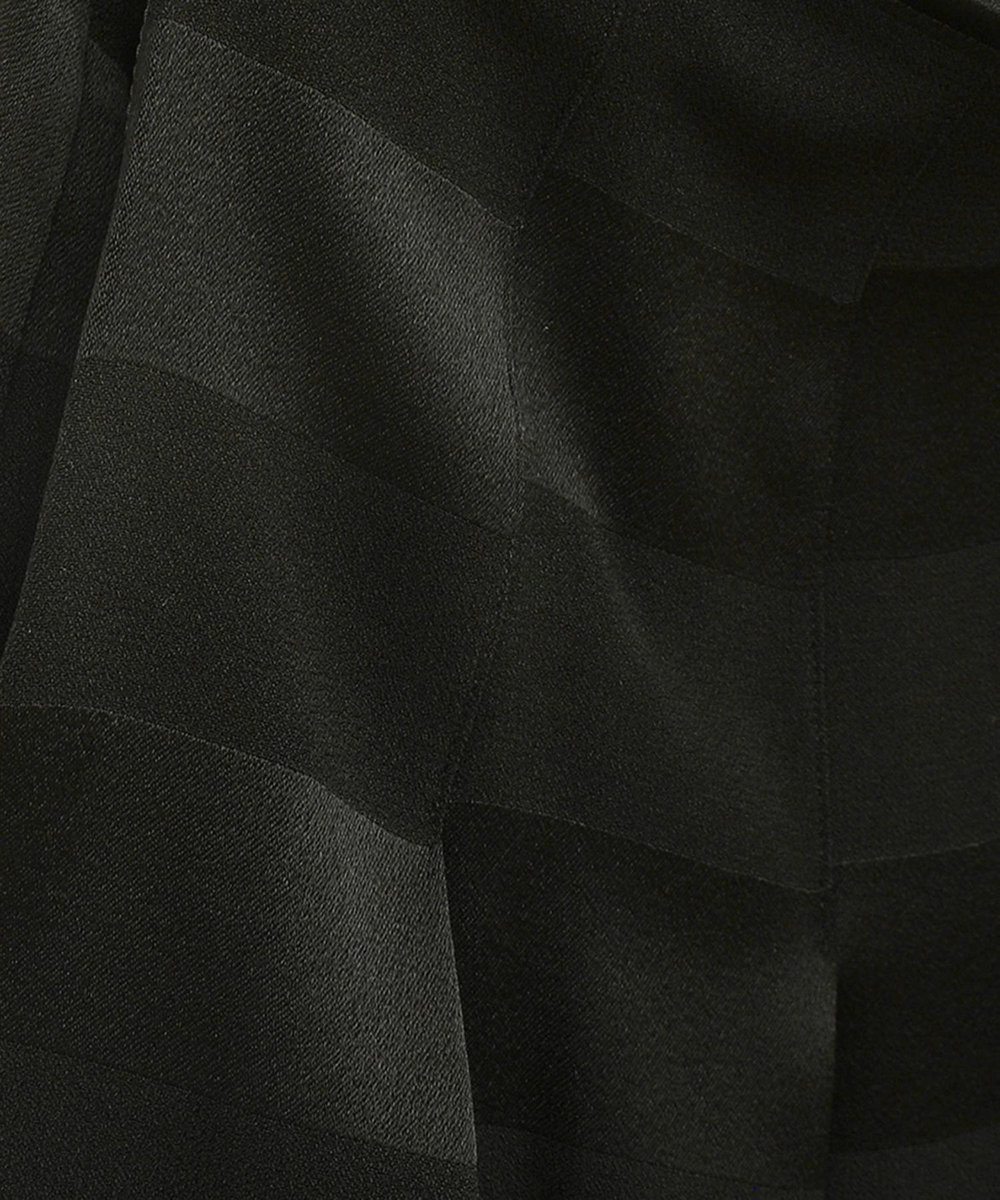 L'EQUIPE 【OUTLET限定】バックサテンボーダースカート ブラック