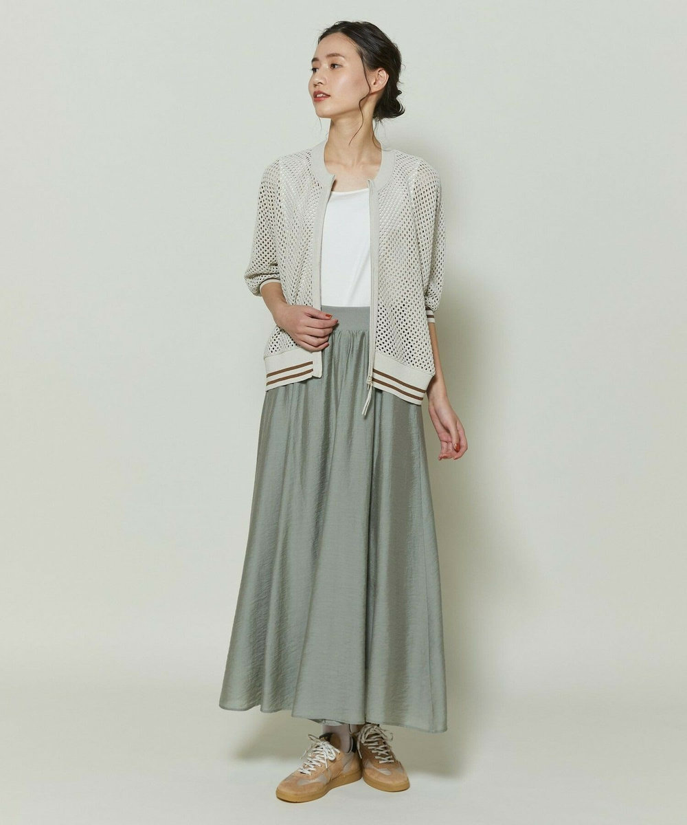 L'EQUIPE GREEN 和紙メッシュショートブルゾン ベージュ