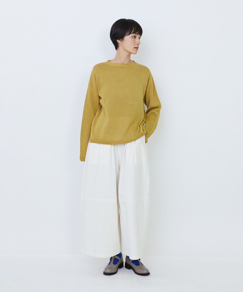 LOISIR クルーネックプルオーバー マスタード