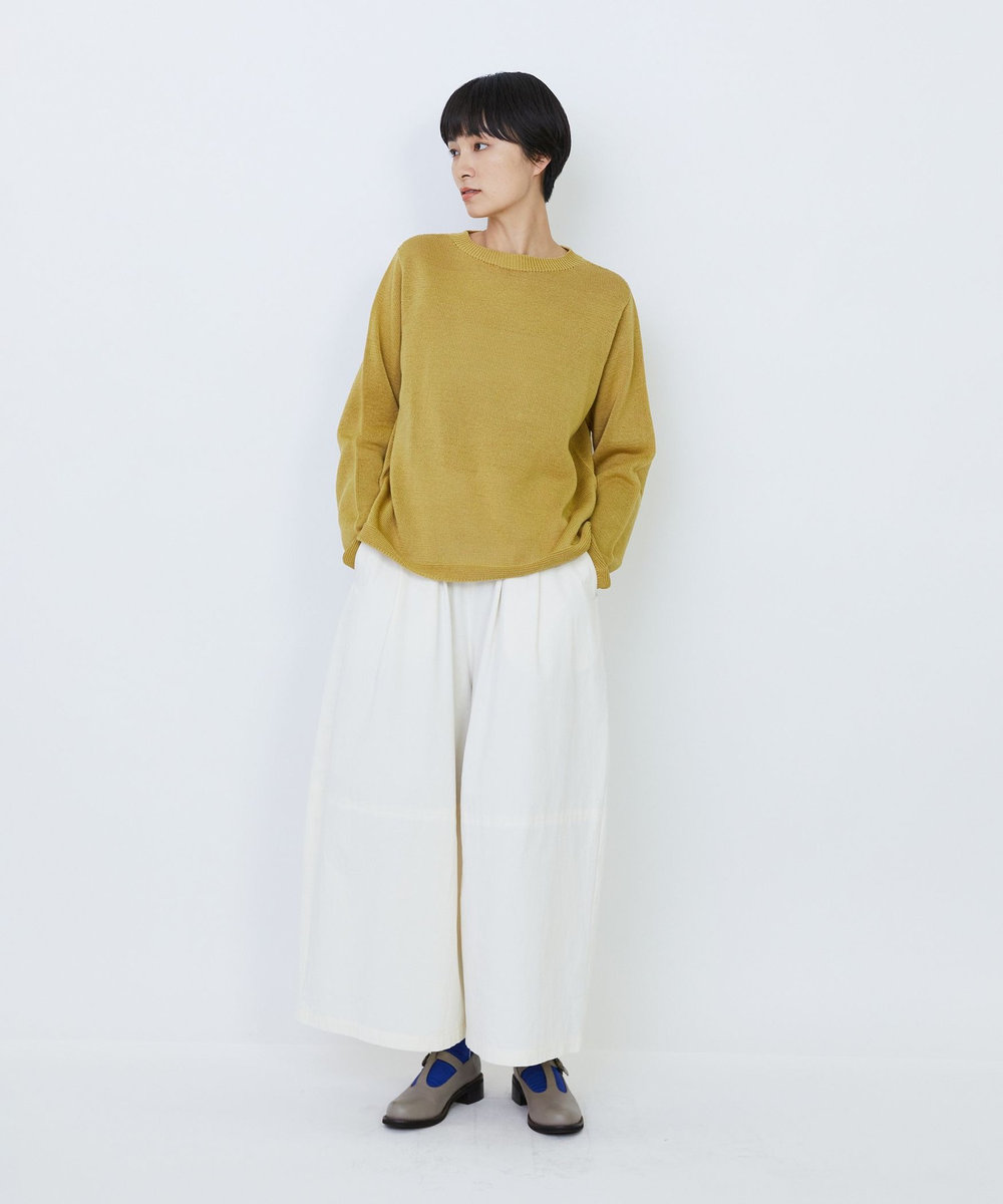 LOISIR クルーネックプルオーバー マスタード