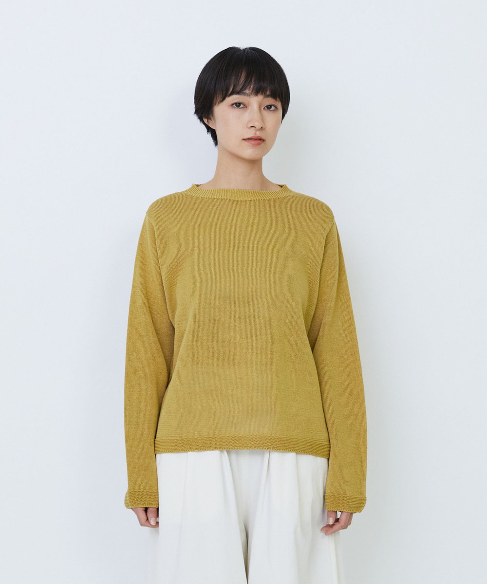 LOISIR クルーネックプルオーバー マスタード