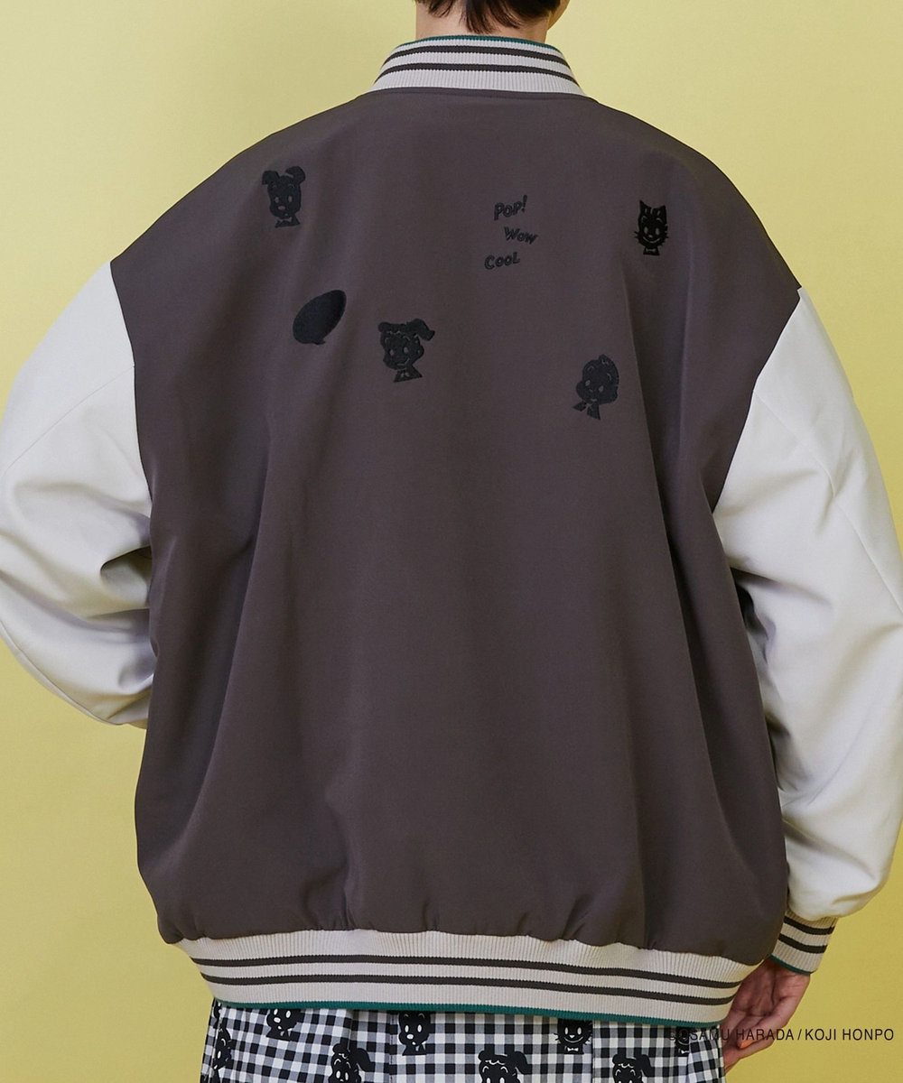 FRAPBOIS OSAMU GOODS レタードジャケット チャコールグレー