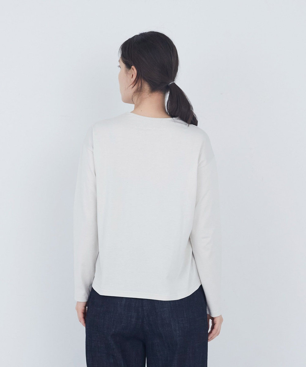 ADIEU TRISTESSE 刺繍入りロングスリーブＴシャツ アイボリー